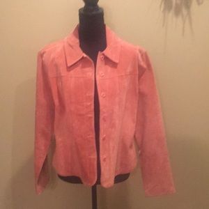 Button down leather jacket